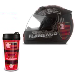 Capacete Pro Tork Evolution G4 Flamengo + Copo Térmico Capacete Pro Tork Evolution G4 Flamengo + Copo Térmico