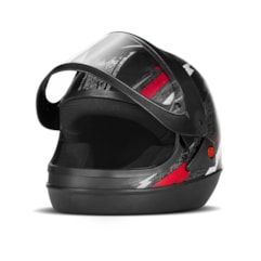 Capacete Pro Tork Super Sport Moto Preto/Vermelho