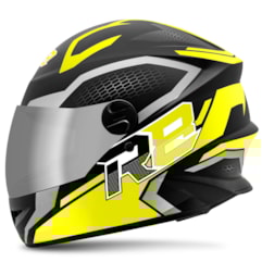 Capacete R8 Air Pro Tork Fosco Amarelo Viseira Espelhada Capacete R8 Air Pro Tork Fosco Amarelo Viseira Espelhada