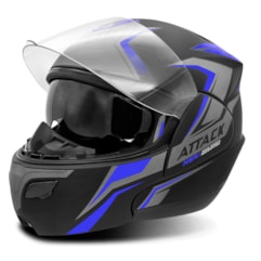 Capacete Robocop Escamoteável Pro Tork New Attack HSA Azul Capacete Robocop Escamoteável Pro Tork New Attack HSA Azul