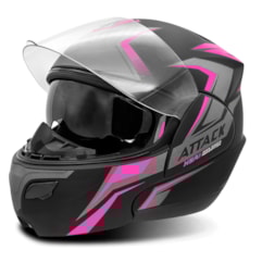 Capacete Robocop Escamoteável Pro Tork New Attack HSA Rosa Capacete Robocop Escamoteável Pro Tork New Attack HSA Rosa