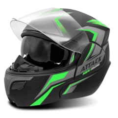 Capacete Robocop Escamoteável Pro Tork New Attack HSA Verde Capacete Robocop Escamoteável Pro Tork New Attack HSA Verde