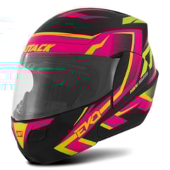 Capacete Robocop Pro Tork Attack Evo Amarelo/Rosa Brilhante Capacete Robocop Pro Tork Attack Evo Amarelo/Rosa Brilhante