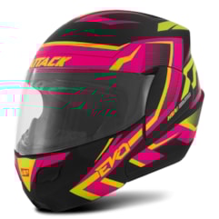 Capacete Robocop Pro Tork Attack Evo Amarelo/Rosa Fosco Capacete Robocop Pro Tork Attack Evo Amarelo/Rosa Fosco