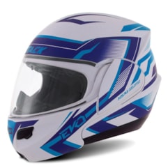 Capacete Robocop Pro Tork Attack Evo Branco/Azul Fosco Capacete Robocop Pro Tork Attack Evo Branco/Azul Fosco