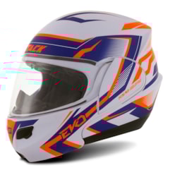 Capacete Robocop Pro Tork Attack Evo Branco/Laranja Fosco Capacete Robocop Pro Tork Attack Evo Branco/Laranja Fosco