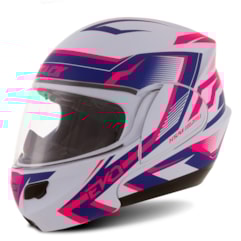Capacete Robocop Pro Tork Attack Evo Branco/Rosa Fosco Capacete Robocop Pro Tork Attack Evo Branco/Rosa Fosco