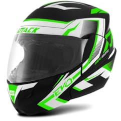 Capacete Robocop Pro Tork Attack Evo Preto/Verde Fosco Capacete Robocop Pro Tork Attack Evo Preto/Verde Fosco