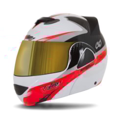 Capacete Robocop Pro Tork V-Pro Jet 2 Carbon Branco Viseira Dourada Capacete Robocop Pro Tork V-Pro Jet 2 Carbon Branco Viseira Dourada
