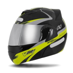 Capacete Robocop Pro Tork V-Pro Jet 2 Carbon Preto Viseira Cromada Capacete Robocop Pro Tork V-Pro Jet 2 Carbon Preto Viseira Cromada