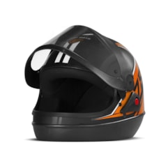 Capacete Super Sport Moto 2019 Brilhante Laranja Capacete Super Sport Moto 2019 Brilhante Laranja