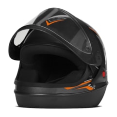 Capacete Super Sport Moto Grafite/Laranja Capacete Super Sport Moto Grafite/Laranja
