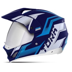 Capacete TH-1 Vision New Adventure Azul VIS. ESPELHADA Capacete TH-1 Vision New Adventure Azul VIS. ESPELHADA