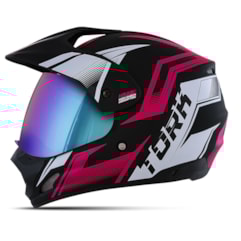 Capacete TH-1 Vision New Adventure Rosa VIS. CAMALEAO Capacete TH-1 Vision New Adventure Rosa VIS. CAMALEAO