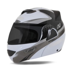 Capacete V-Pro Jet 2 Carbon Branco/Cinza VIS. FUME Capacete V-Pro Jet 2 Carbon Branco/Cinza VIS. FUME