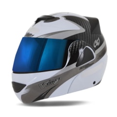 Capacete V-Pro Jet 2 Carbon Branco/Cinza VIS. IRIDIUM Capacete V-Pro Jet 2 Carbon Branco/Cinza VIS. IRIDIUM