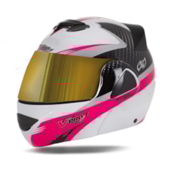 CAPACETE V-PRO JET 2 CARBON BRANCO VIS. DOURADA 62 CAPACETE V-PRO JET 2 CARBON BRANCO VIS. DOURADA 62