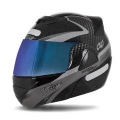 Capacete V-Pro Jet 2 Carbon Preto/Cinza VIS. CAMALEAO Capacete V-Pro Jet 2 Carbon Preto/Cinza VIS. CAMALEAO
