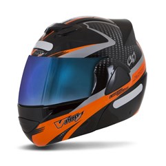 Capacete V-Pro Jet 2 Carbon Preto/Laranja VIS. CAMALEAO Capacete V-Pro Jet 2 Carbon Preto/Laranja VIS. CAMALEAO