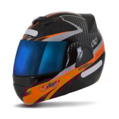 Capacete V-Pro Jet 2 Carbon Preto/Laranja VIS. IRIDIUM Capacete V-Pro Jet 2 Carbon Preto/Laranja VIS. IRIDIUM