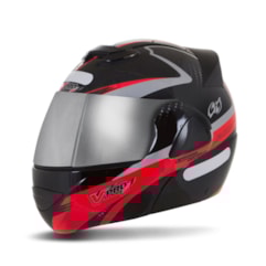 Capacete V-Pro Jet 2 Carbon Preto/Vermelho VIS. CROMADA Capacete V-Pro Jet 2 Carbon Preto/Vermelho VIS. CROMADA