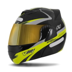 Capacete V-Pro Jet 2 Carbon Preto VIS. DOURADA Capacete V-Pro Jet 2 Carbon Preto VIS. DOURADA