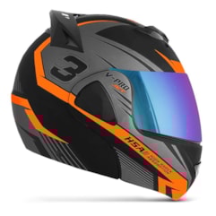 Capacete V-Pro Jet 3 Preto/Laranja VIS. CAMALEAO Capacete V-Pro Jet 3 Preto/Laranja VIS. CAMALEAO