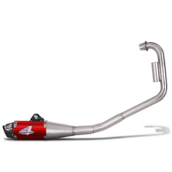Escapamento Pro Tork Powercore 4 Fan 125 KS 2014 à 2015 Vermelho Escapamento Pro Tork Powercore 4 Fan 125 KS 2014 à 2015 Vermelho