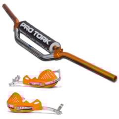 Guidão Motocross Pro Tork MX2 + Protetor de Mão HPS Laranja Guidão Motocross Pro Tork MX2 + Protetor de Mão HPS Laranja
