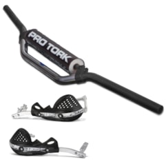 Guidão Motocross Pro Tork MX2 + Protetor de Mão HPS Preto Guidão Motocross Pro Tork MX2 + Protetor de Mão HPS Preto