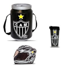 Kit Atlético Mineiro Cooler Térmico Mini Capacete e Copo Térmico Kit Atlético Mineiro Cooler Térmico Mini Capacete e Copo Térmico