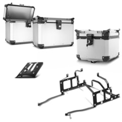 Kit Bauletos Traseiro 35/Lateral 33 Litros + Base + Suporte TIGER 800 2014 à 2018 Kit Bauletos Traseiro 35/Lateral 33 Litros + Base + Suporte TIGER 800 2014 à 2018