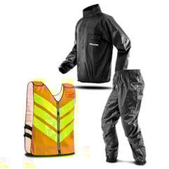 Kit Capa de Chuva + Colete Refletivo Amarelo Pro Tork Kit Capa de Chuva + Colete Refletivo Amarelo Pro Tork
