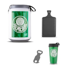 Kit Churrasco Cooler Copo Times + Abridor + Tábua Palmeiras Kit Churrasco Cooler Copo Times + Abridor + Tábua Palmeiras