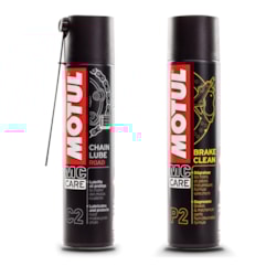 Kit Motul Limpa Freios P2 + Lubrificante Corrente C2 Kit Motul Limpa Freios P2 + Lubrificante Corrente C2