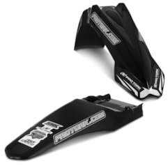 Kit Paralama Dianteiro/Traseiro Universal MX2 Preto Pro Tork Kit Paralama Dianteiro/Traseiro Universal MX2 Preto Pro Tork