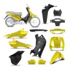 Kit Peças Plásticas Completo Biz 100 1998 Até 2005 Amarelo Solar 1998 - 1999 Kit Peças Plásticas Completo Biz 100 1998 Até 2005 Amarelo Solar 1998 - 1999