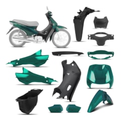 Kit Peças Plásticas Completo Biz 100 1998 Até 2005 Verde Riviera 2000 Kit Peças Plásticas Completo Biz 100 1998 Até 2005 Verde Riviera 2000