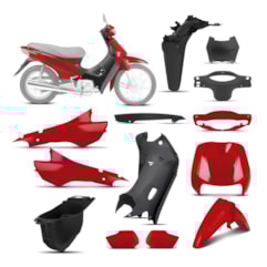Kit Peças Plásticas Completo Biz 100 1998 Até 2005 Vermelho Sapucaí 2002 - 2003 Kit Peças Plásticas Completo Biz 100 1998 Até 2005 Vermelho Sapucaí 2002 - 2003