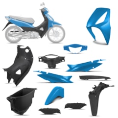 Kit Peças Plásticas Completo Biz 125 2006 Até 2010 Azul Saira Metálico 2006 Kit Peças Plásticas Completo Biz 125 2006 Até 2010 Azul Saira Metálico 2006