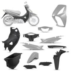 Kit Peças Plásticas Completo Biz 125 2006 Até 2010 Prata Appaloosa 2006 - 2007 Kit Peças Plásticas Completo Biz 125 2006 Até 2010 Prata Appaloosa 2006 - 2007