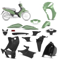 Kit Peças Plásticas Completo Biz 125 2011 Até 2013 Verde Metálico 2011 Kit Peças Plásticas Completo Biz 125 2011 Até 2013 Verde Metálico 2011