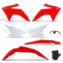 Kit Plástico CRF 230 2008 Até 2018 Pro Tork Vermelho Kit Plástico CRF 230 2008 Até 2018 Pro Tork Vermelho