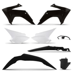 Kit Plástico CRF 230 2015 Black Pro Tork Com Suporte Kit Plástico CRF 230 2015 Black Pro Tork Com Suporte