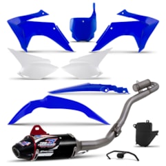 Kit Plástico Crf 230 2015 Com Number Plate Azul + Powercore 3 Preto Kit Plástico Crf 230 2015 Com Number Plate Azul + Powercore 3 Preto