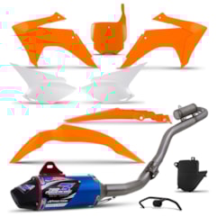 Kit Plástico Crf 230 2015 Com Number Plate Laranja + Powercore 3 Azul Kit Plástico Crf 230 2015 Com Number Plate Laranja + Powercore 3 Azul