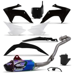Kit Plástico Crf 230 2015 Com Number Plate Preto + Powercore 3 Azul Kit Plástico Crf 230 2015 Com Number Plate Preto + Powercore 3 Azul