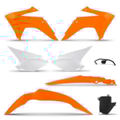 Kit Plástico CRF 230 2015 Orange Pro Tork Com Suporte Kit Plástico CRF 230 2015 Orange Pro Tork Com Suporte