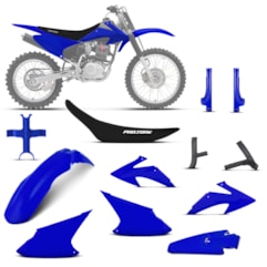 Kit Plástico Crf 230f 2008 À 2014 Azul + Protetores + Bloqueador + Capa de Banco Kit Plástico Crf 230f 2008 À 2014 Azul + Protetores + Bloqueador + Capa de Banco