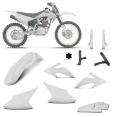 Kit Plástico Crf 230f 2008 À 2014 Branco + Protetores + Tampa do Tanque Kit Plástico Crf 230f 2008 À 2014 Branco + Protetores + Tampa do Tanque
